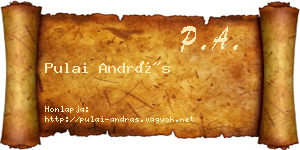 Pulai András névjegykártya